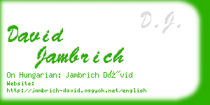 david jambrich business card